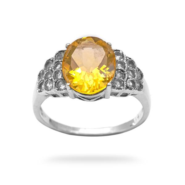 Bague citrine, topaze argent Corinna